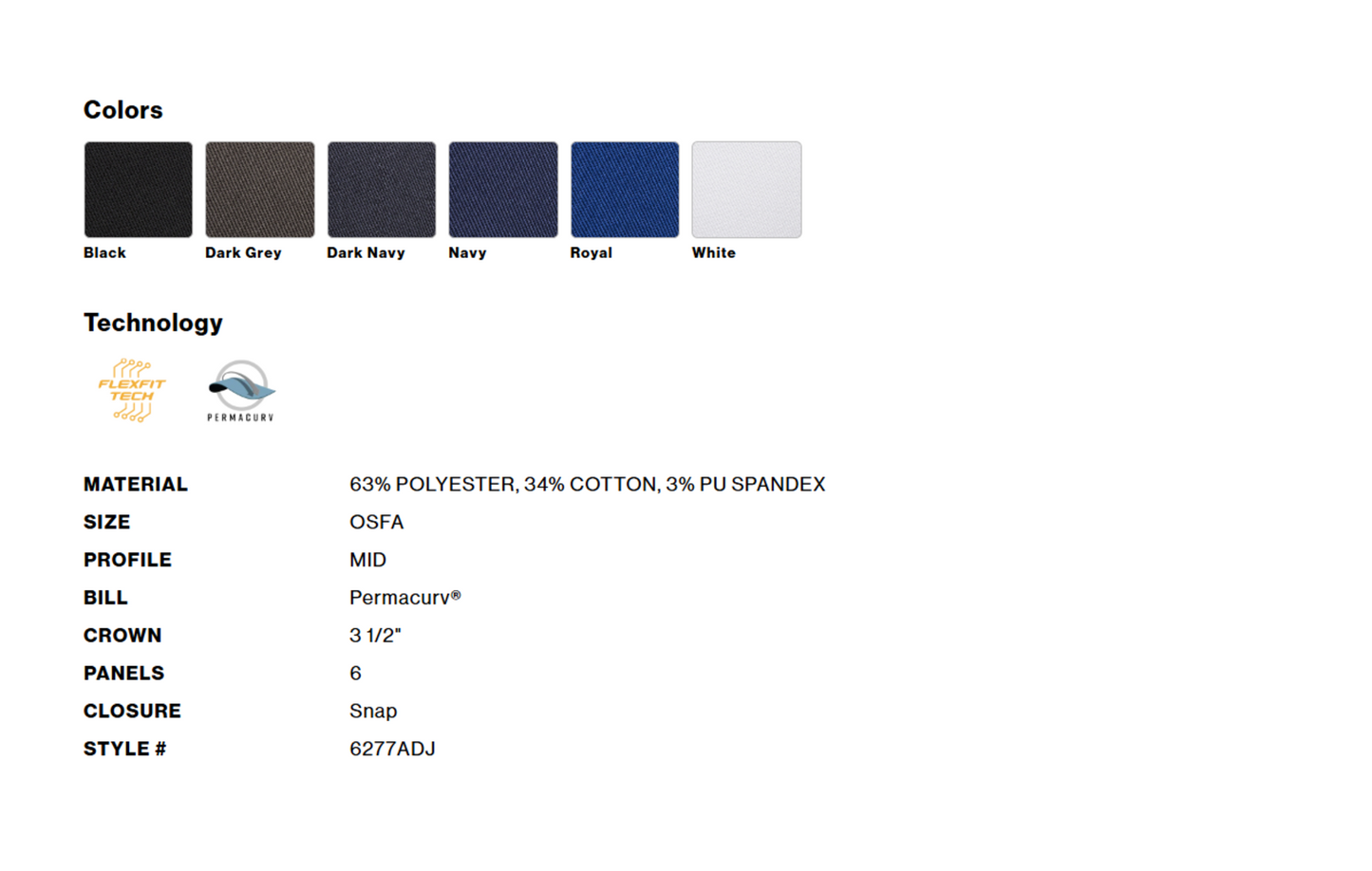 FlexFit Fabric Back Camouflage 6277